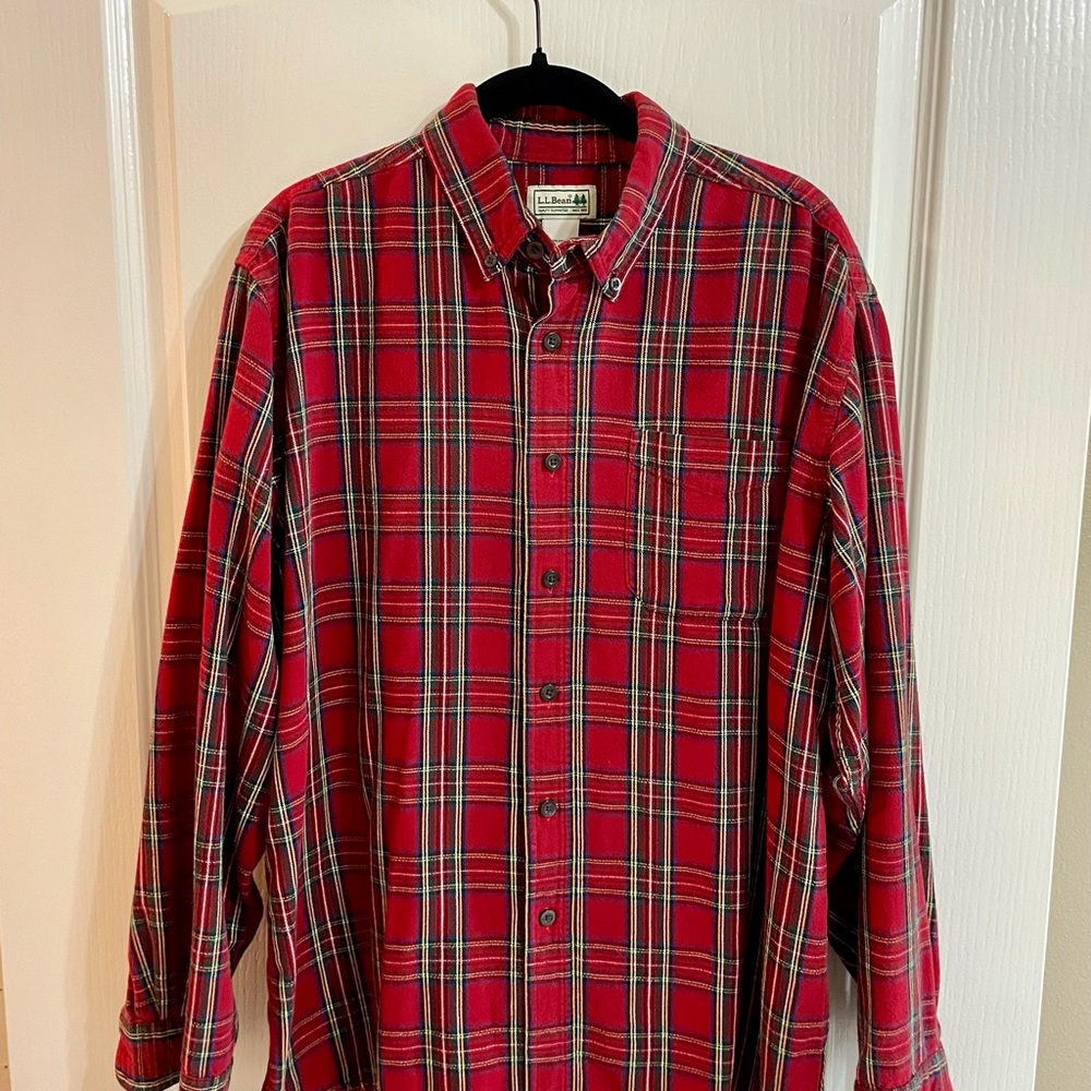 L.L. Bean Men's Red Plaid Shirt